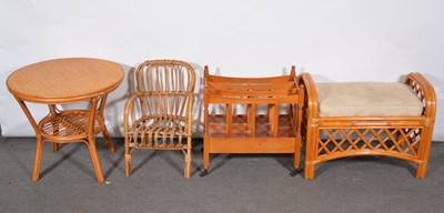 Lot 504 - Suite of bamboo and cane conservatory furniture