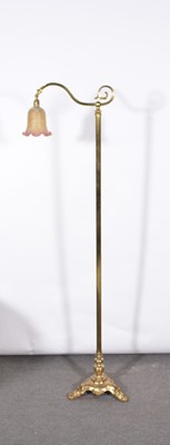 Lot 434 - Edwardian brass standard lamp