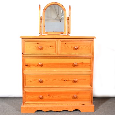 Lot 507 - Modern pine chest of drawers, etc.