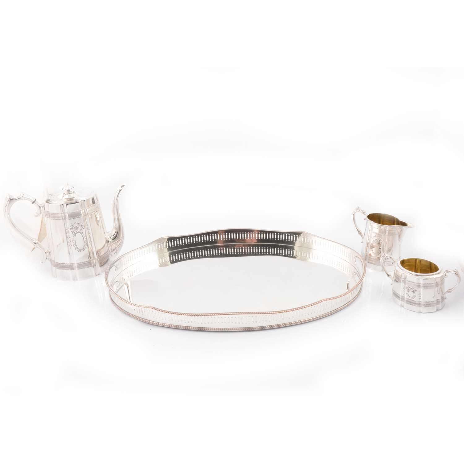 Lot 187 - Harts The Silversmiths silver-plated teaset.