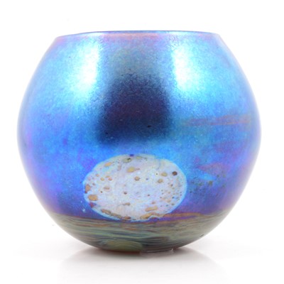 Lot 180 - Siddy Langley, a 'Harvest Moon' iridescent glass vase, 2002.