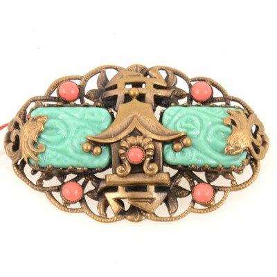 Lot 290 - Brooch influenced by The Chinese Art Exhibition of 1935-1936, probably Max Neiger of Gablonz