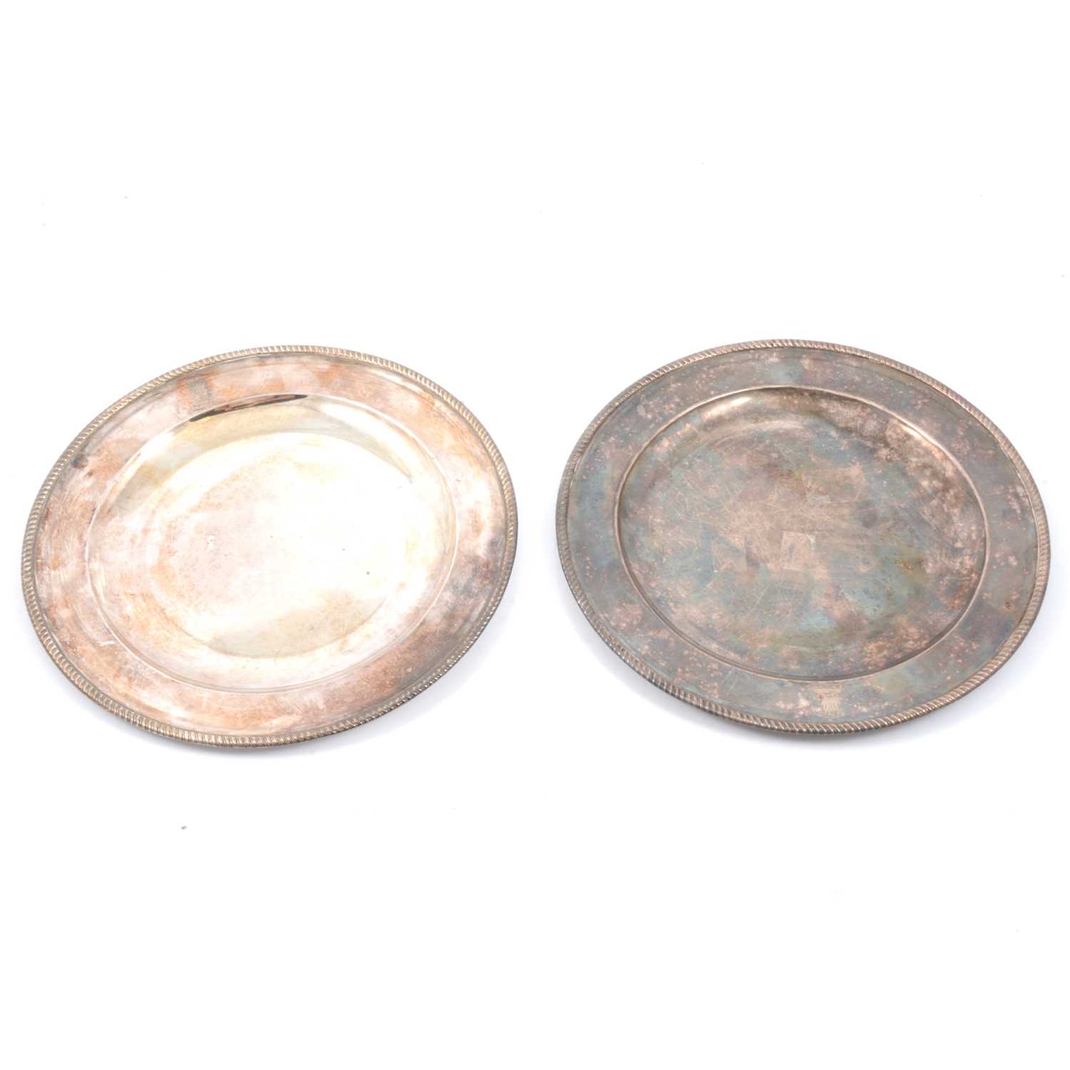 Lot 144 - Pair of 19th Century silver plated plates