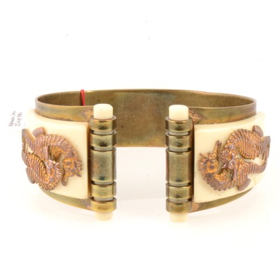 Lot 298 - 1930s Art Deco Hippocampe bangle retailed by JHP of Paris.