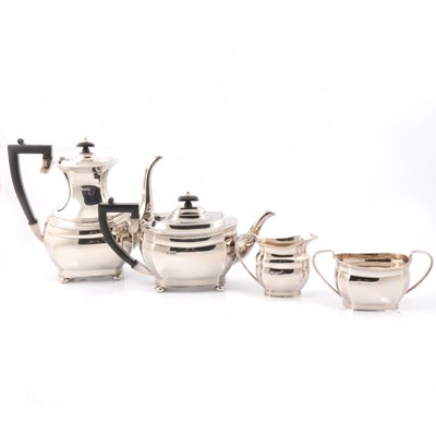 Lot 186 - Silver four-piece tea and coffee service, EHP Co Ltd, Sheffield 1973 and 1978.