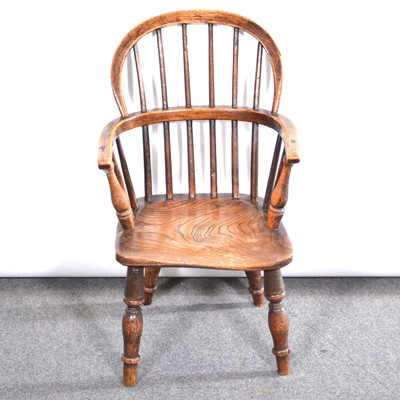 Lot 375 - Victorian elm and ash child's Windsor chair