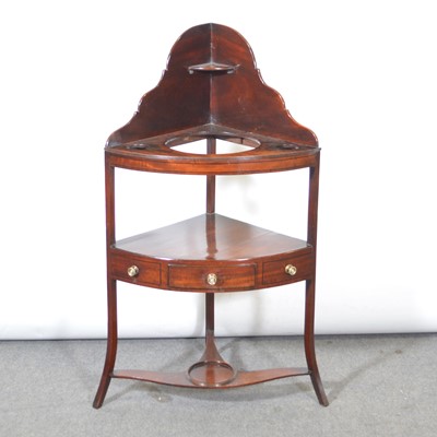 Lot 532 - Victorian mahogany corner washstand.