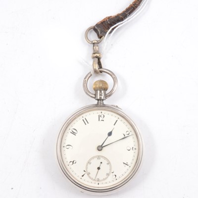 Lot 319 - Silver open face pocket watch.