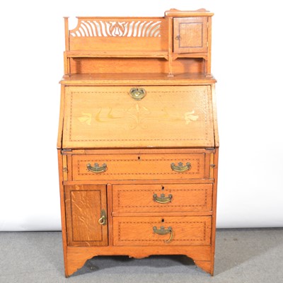 Lot 526 - English oak Arts and Crafts bureau, in the manner of Shapland and Petter.