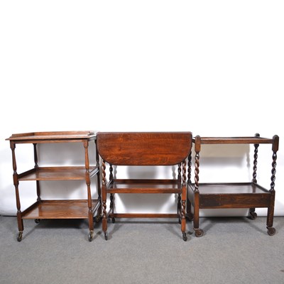 Lot 356 - Three oak trolleys