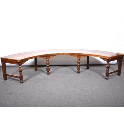 Lot 260 - Oak window seat, concave form