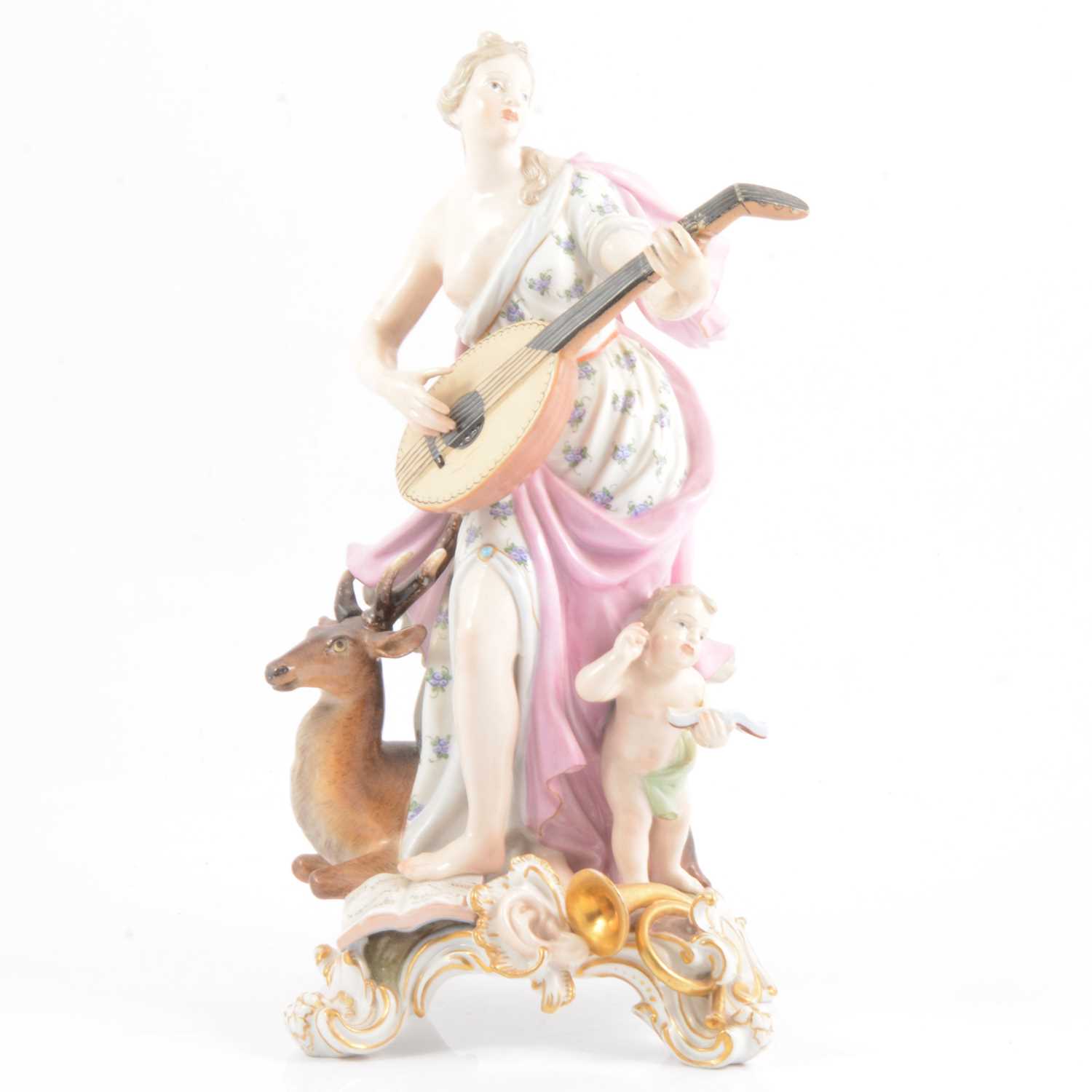 Lot 15 - Meissen porcelain allegorical group, ‘Hearing’ from ‘The Senses’.