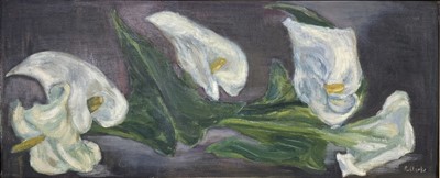 Lot 243 - R Clark - still life of lilies.