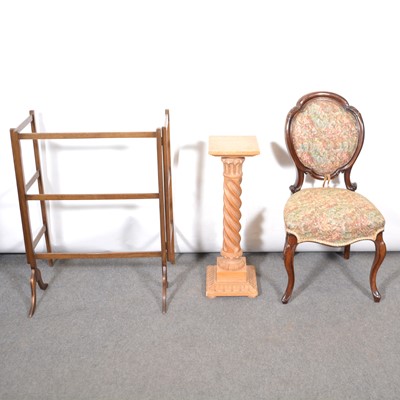 Lot 311 - Towel rail, plant stand and a salon chair