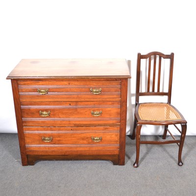 Lot 440 - Edwardian walnut chest of drawers and a bedroom chair