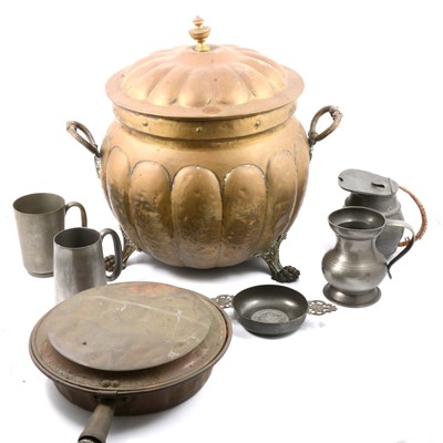 Lot 108 - Pewter and copper wares.