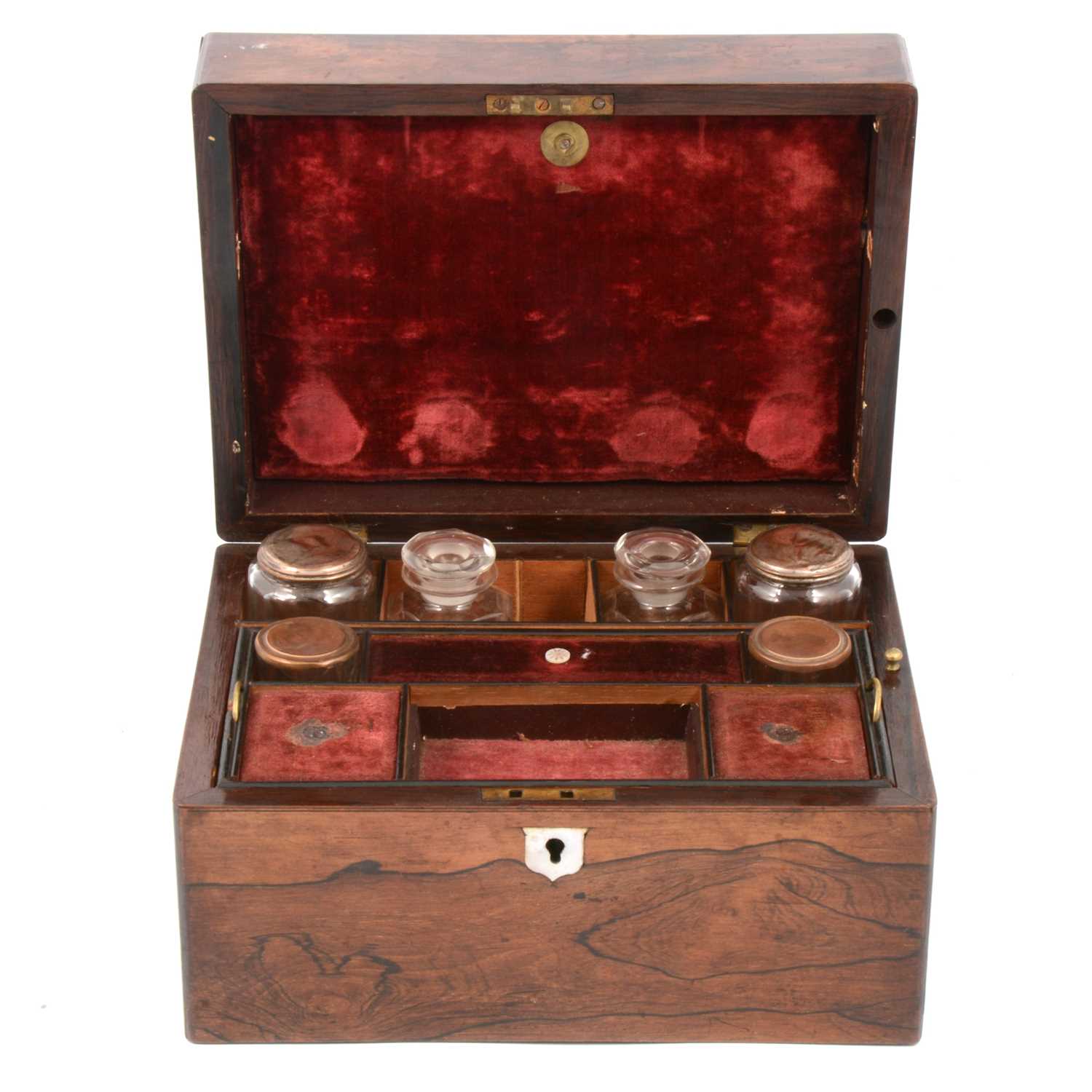 Lot 98 - Victorian rosewood travelling box.