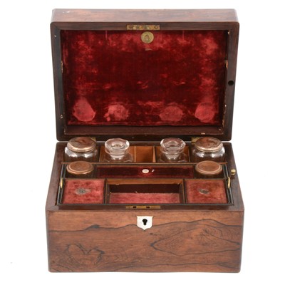 Lot 98 - Victorian rosewood travelling box.