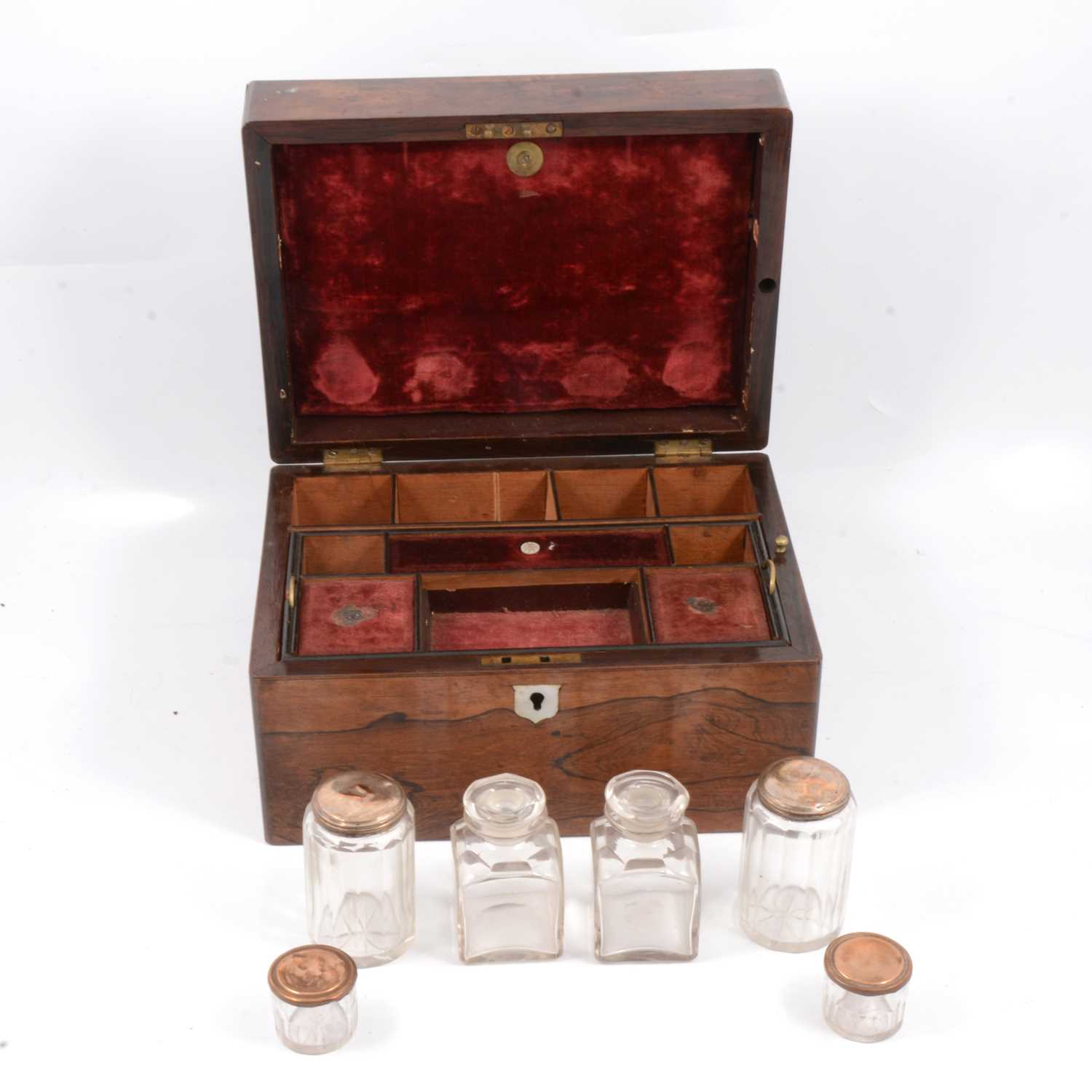 Lot 98 Victorian rosewood travelling box.