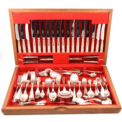 Lot 119 - Silver-plated canteen of King's pattern cutlery.