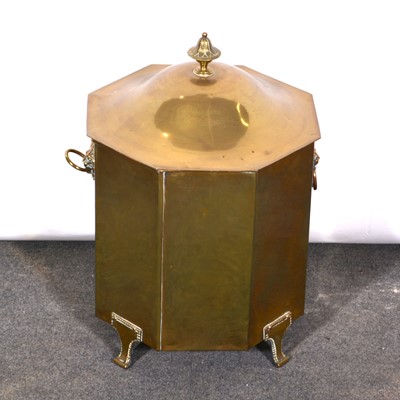 Lot 584 - Brass coal bin