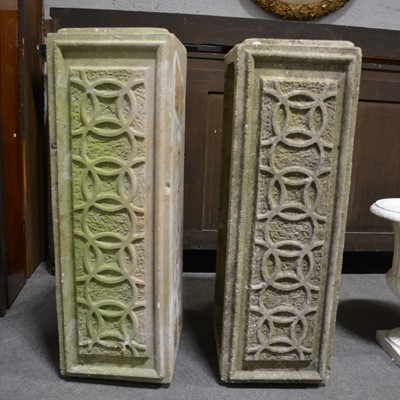 Lot 592 - Pair of Haddonstone garden planters