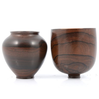 Lot 154 - Bert Marsh turned wood vessels.