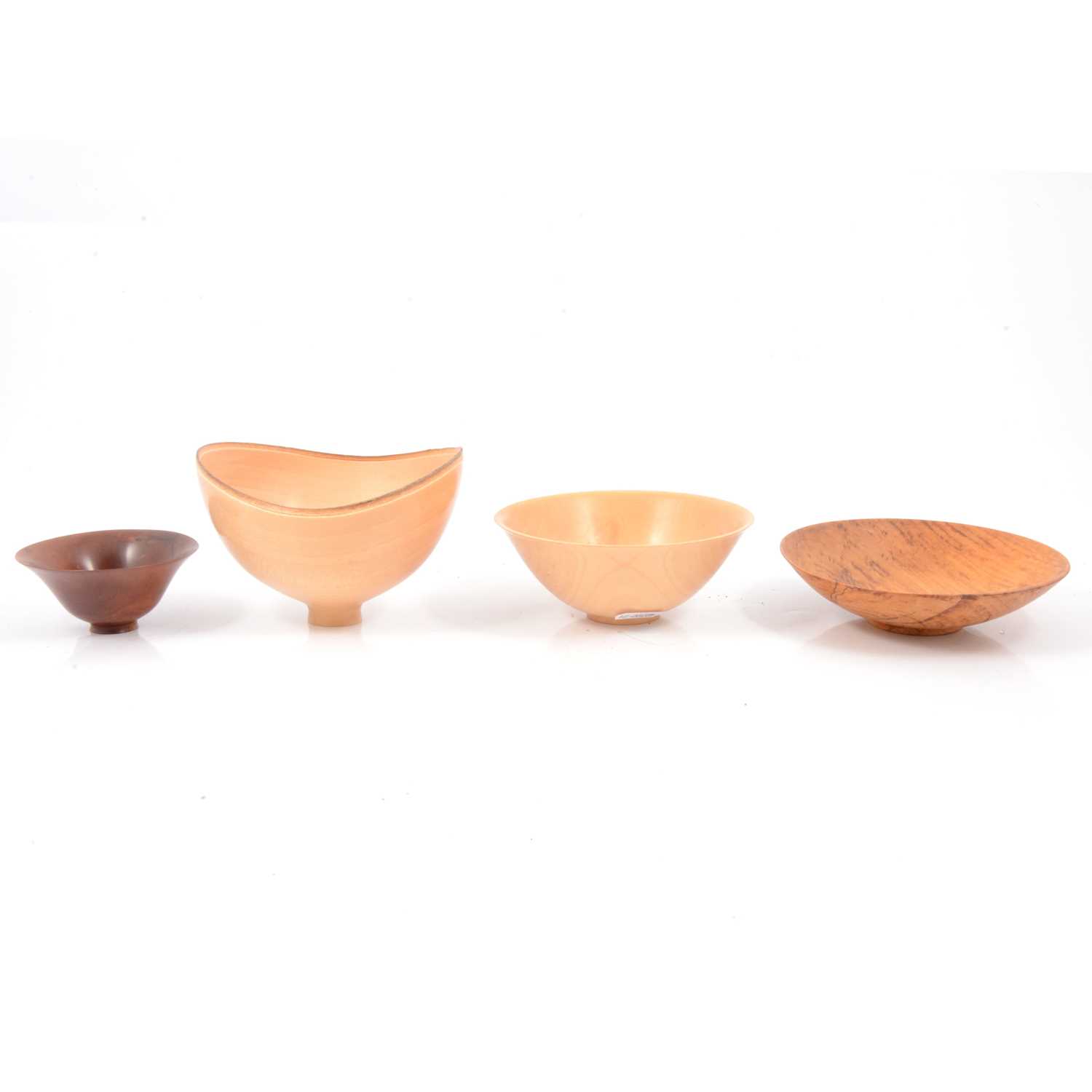Lot 187 - Bert Marsh - three turned wood vessels, and another vessel.