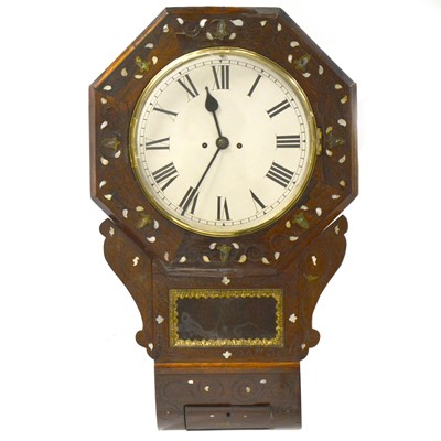 Lot 472B - American inlaid rosewood fusee wall clock.