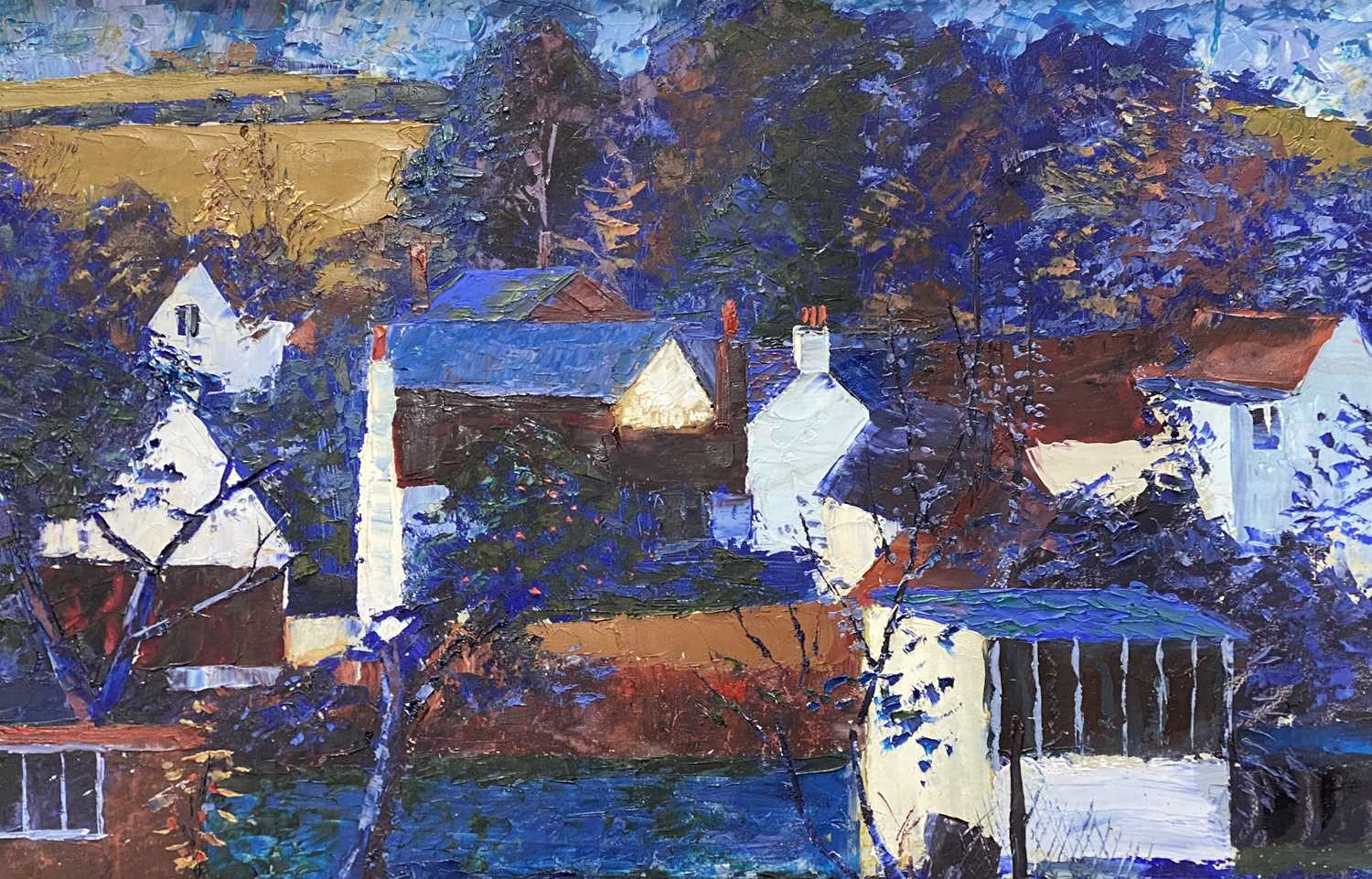 Lot 366 - Jeremy King - Blue landscape.