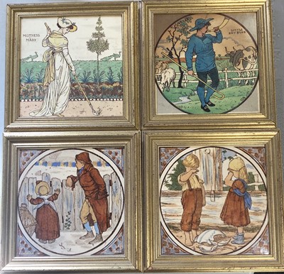 Lot 140 - Two Victorian decorative tiles by Walter Crane for Maw & Co.
