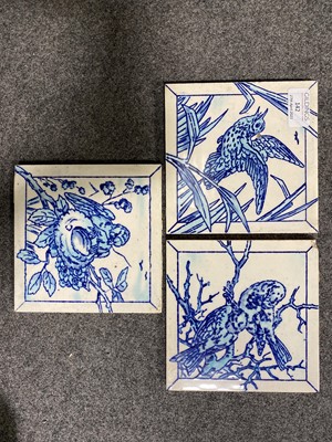 Lot 142 - Eight 6-inch Victorian decorative tiles by Minton & Hollins.
