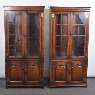 Lot 411 - Pair of Titchmarsh & Goodwin oak bookcases