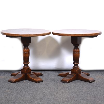 Lot 407 - Pair of Titchmarsh & Goodwin oak pedestal tables