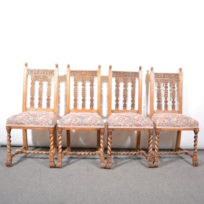 Lot 303 - Set of six oak high-back dining chairs