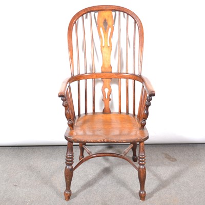 Lot 370 - Victorian style elm, beech and ash windsor chair