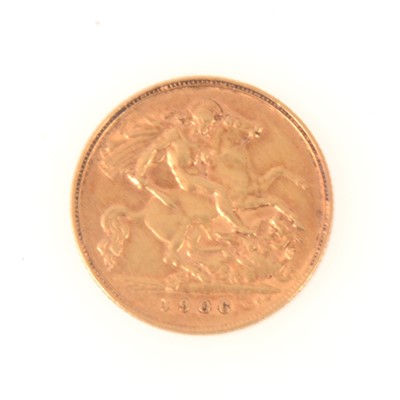 Lot 308 - Gold Half Sovereign Edward VII 1906.