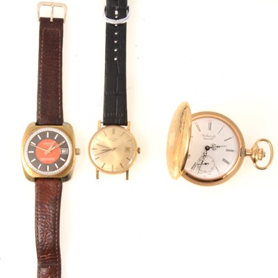 Lot 318A - Regency wristwatch, Rotary wristwatch, modern plated full hunter pocket watch.