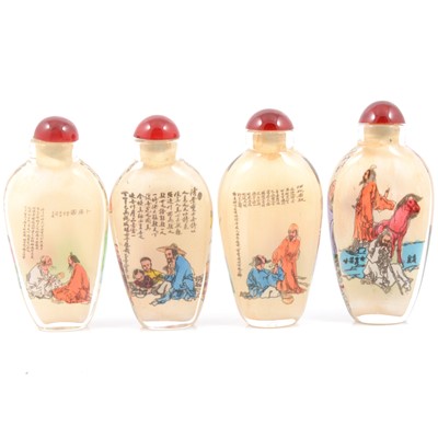 Lot 112 - Set of four modern Chinese perfume bottles - Selected Paintings of Fan Zeng