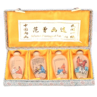 Lot 112 - Set of four modern Chinese perfume bottles - Selected Paintings of Fan Zeng