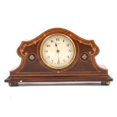 Lot 136 - Inlaid mahogany 8 day mantel clock.