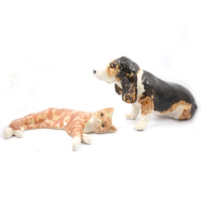 Lot 38 - Winstanley bassett hound and ginger cat.