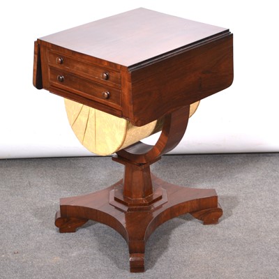 Lot 551 - William IV rosewood work table.