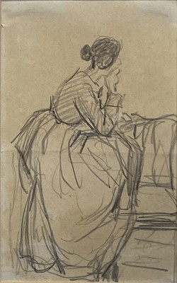 Lot 345 - Ascribed to William Henry Hunt - Seated woman.