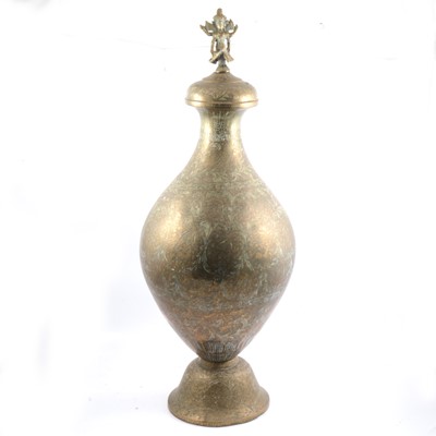 Lot 184 - Indian engraved brass urn