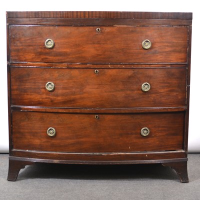 Lot 521 - Victorian mahogany bowfront chest of drawers.