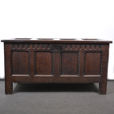 Lot 538 - Joined oak coffer, 18th Century