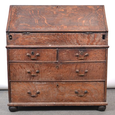 Lot 539 - George III oak bureau