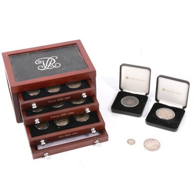Lot 272 - Danbury Mint 'Complete Victoria Silver Coin Set', plus other Victorian silver coins.