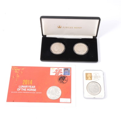 Lot 269 - 2014 Year of The Horse silver 'Mule' coins and The King George V & VI Silver Crown Collection.